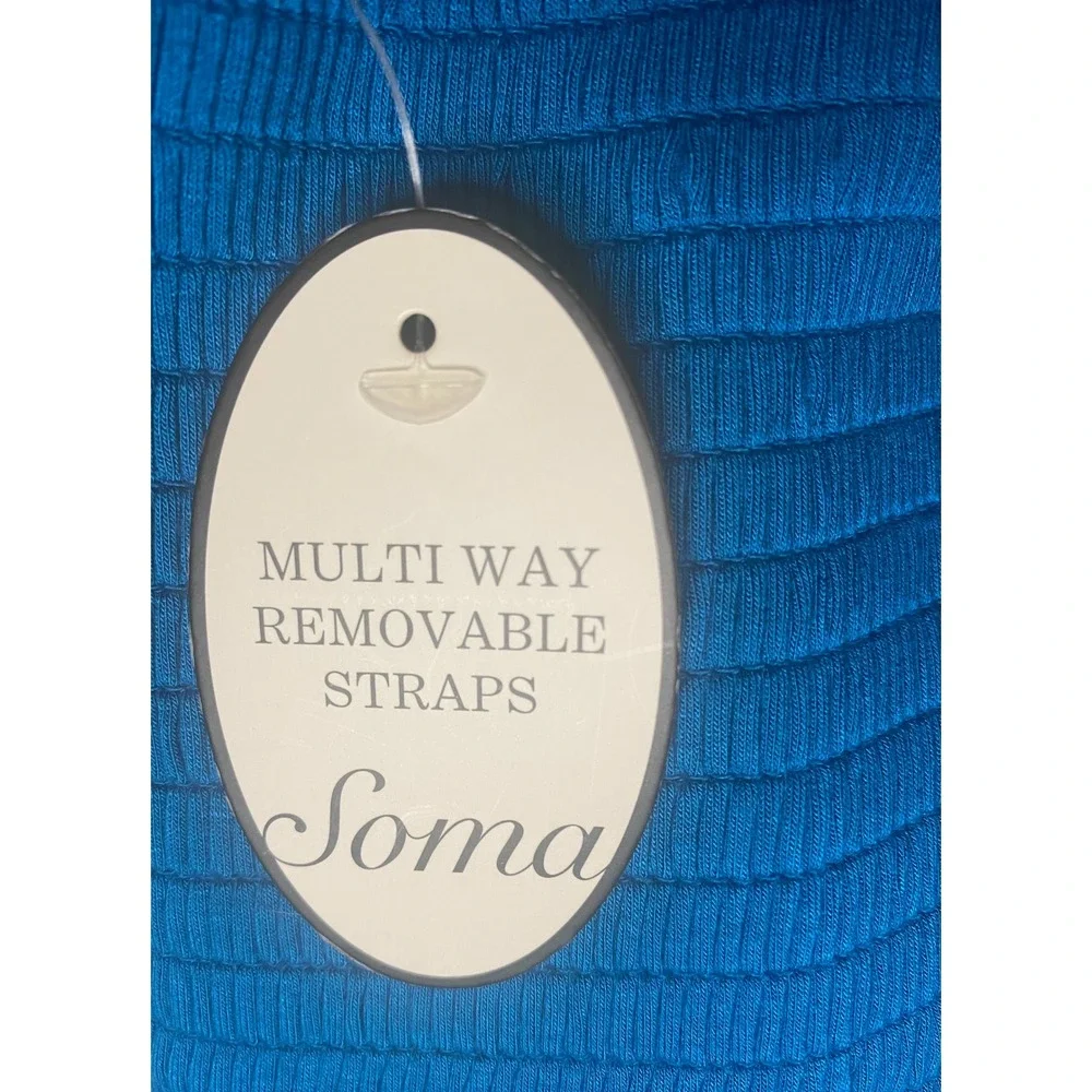 Soma Intimates Twist Front Multi Way Straps Peacock Blue XXL Halter Dress NWT